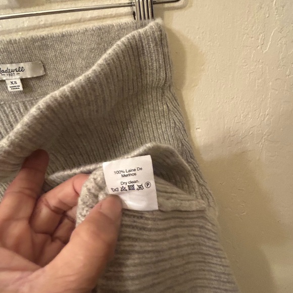 MADEWELL  Rowhouse Merino Wool Blend Knit Sweater Skirt SZ XS - Picture 8 of 8